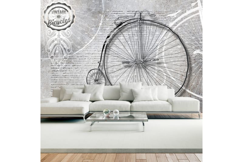 Fototapet Vintage Bicycles Black And White 100x70 - Artgeist sp. z o. o. - Tapeter vardagsrum - Fototapet - Kökstapeter - Tapeter sovrum & sovrumstapet