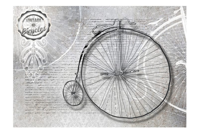 Fototapet Vintage Bicycles Black And White 100x70 - Artgeist sp. z o. o. - Tapeter vardagsrum - Fototapet - Kökstapeter - Tapeter sovrum & sovrumstapet