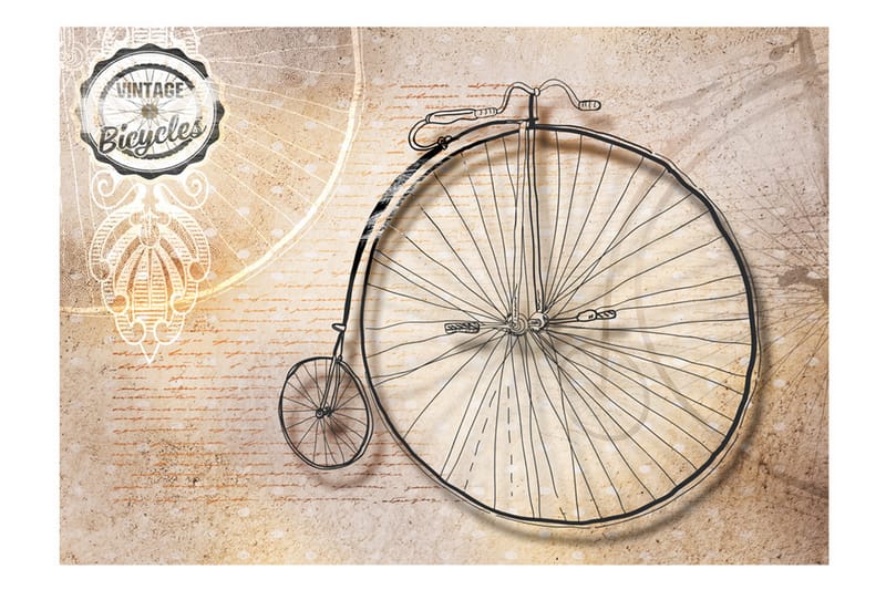 Fototapet Vintage Bicycles Sepia 200x140 - Artgeist sp. z o. o. - Tapeter vardagsrum - Fototapet - Kökstapeter - Tapeter sovrum & sovrumstapet