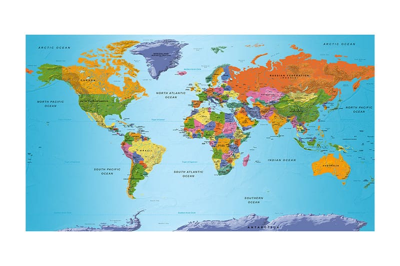 Fototapet XXL World Map Colourful Geography II 500x280 - Artgeist sp. z o. o. - Tapeter vardagsrum - Fototapet - Kökstapeter - Tapeter sovrum & sovrumstapet