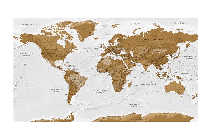 Fototapet XXL World Map White Oceans II 500x280 - Artgeist sp. z o. o. - Tapeter vardagsrum - Fototapet - Kökstapeter - Tapeter sovrum & sovrumstapet