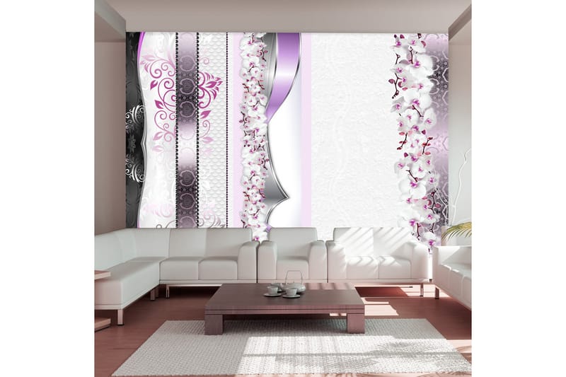 Fototapet Parade Of Orchids In Violet 300x210 - Artgeist sp. z o. o. - Tapeter vardagsrum - Tapeter sovrum & sovrumstapet - Kökstapeter - Fototapet