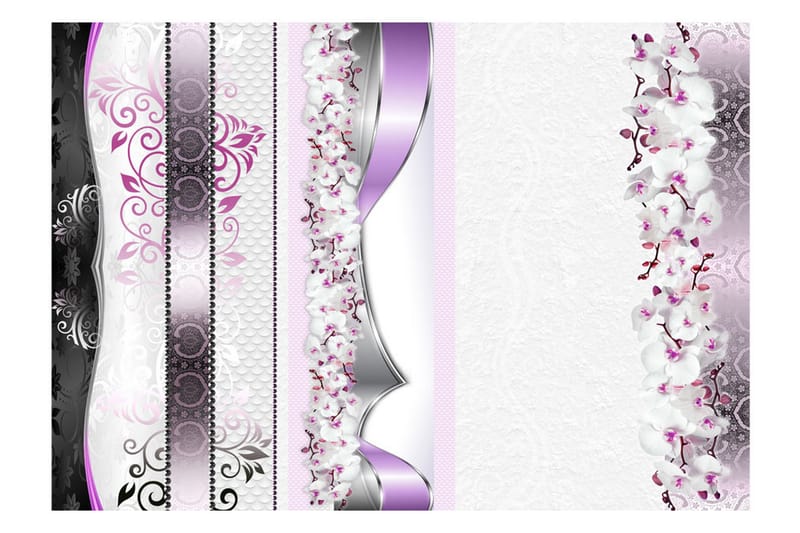 Fototapet Parade Of Orchids In Violet 300x210 - Artgeist sp. z o. o. - Tapeter vardagsrum - Tapeter sovrum & sovrumstapet - Kökstapeter - Fototapet