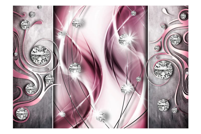 Fototapet Pink And Diamonds 250x175 - Artgeist sp. z o. o. - Tapeter vardagsrum - Fototapet - Kökstapeter - Tapeter sovrum & sovrumstapet