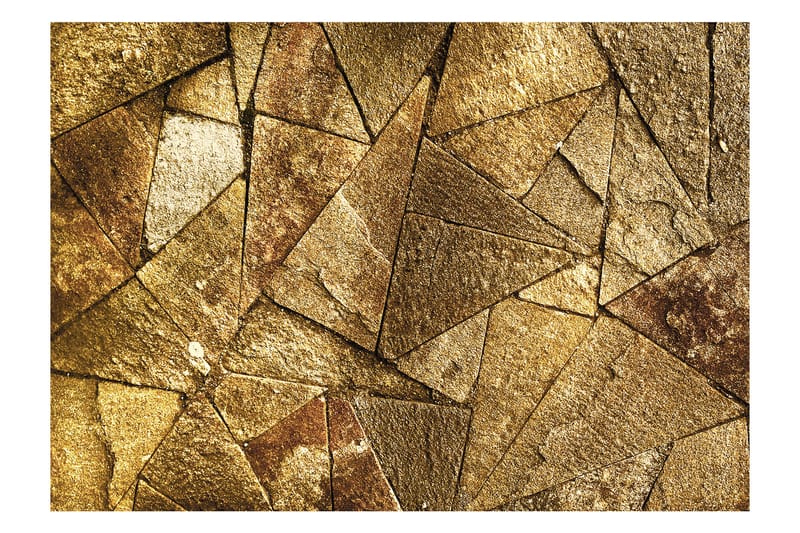 Fototapet Pavement Tiles Golden 200x140 - Artgeist sp. z o. o. - Tapeter vardagsrum - Fototapet - Kökstapeter - Tapeter sovrum & sovrumstapet