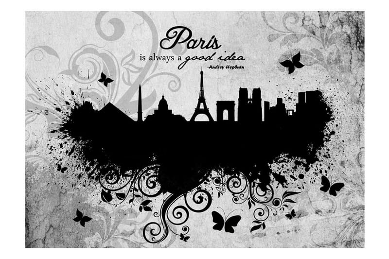 Fototapet Paris Is Always A Good Idea B&W 200x140 - Artgeist sp. z o. o. - Tapeter vardagsrum - Fototapet - Kökstapeter - Tapeter sovrum & sovrumstapet