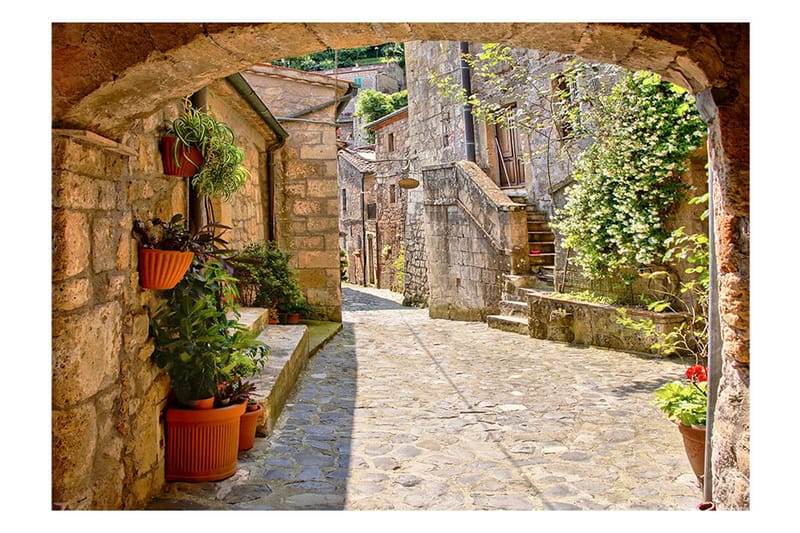 Fototapet Provincial Alley In Tuscany 100x70 - Artgeist sp. z o. o. - Tapeter vardagsrum - Fototapet - Kökstapeter - Tapeter sovrum & sovrumstapet
