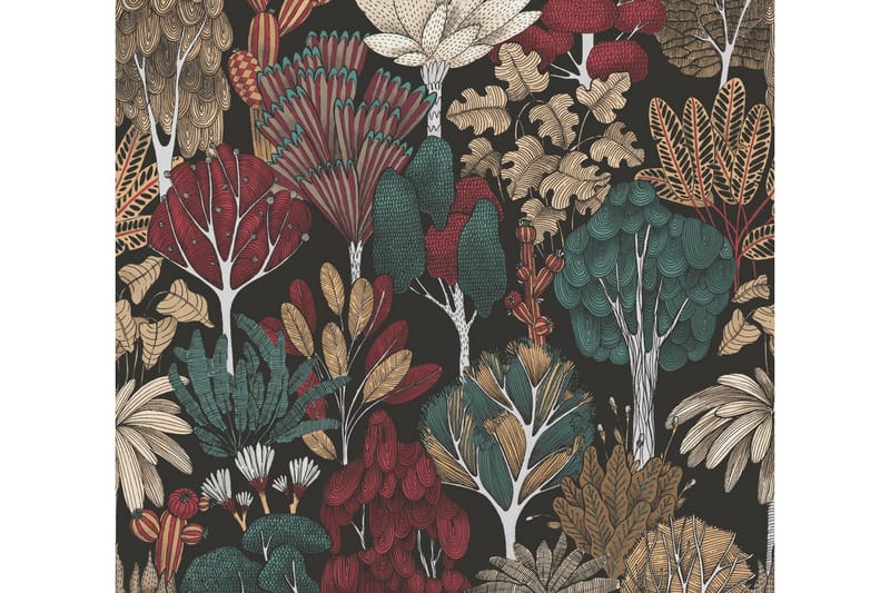 Jungle Tapet Blommig Impression Ovävd - AS Creation - Mönstrad tapet - Tapeter vardagsrum - Kökstapeter - Tapeter sovrum & sovrumstapet