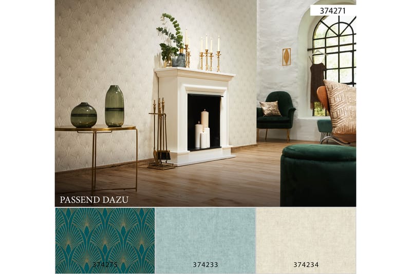 Art deco Tapet New Walls 50's Glam Ovävd - AS Creation - Inredning - Tapet - Mönstrad tapet