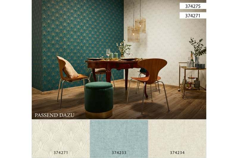 Art deco Tapet New Walls 50's Glam Ovävd - AS Creation - Inredning - Tapet - Mönstrad tapet