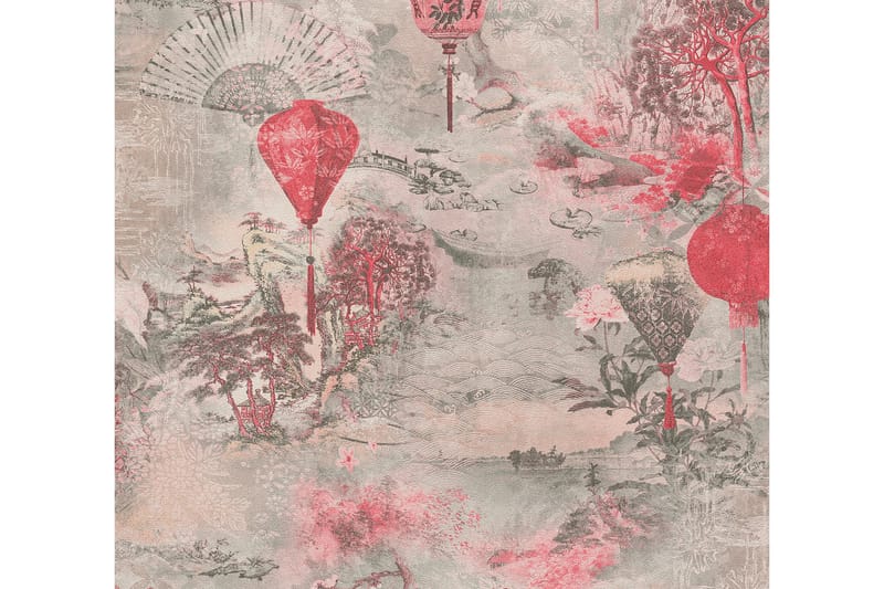 Asian Tapet Asian Fusion Ovävd Rosa Röd - AS Creation - Mönstrad tapet - Tapeter sovrum & sovrumstapet - Kökstapeter - Tapeter vardagsrum