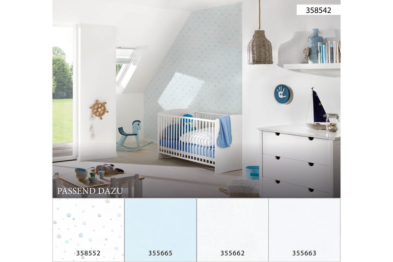 Barnrums Tapet Little Stars Ovävd Blå - AS Creation - Inredning - Tapet - Mönstrad tapet