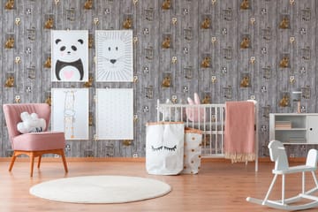 Barnrums Tapet Little Stars Ovävd Grå - AS Creation - Inredning - Tapet - Mönstrad tapet