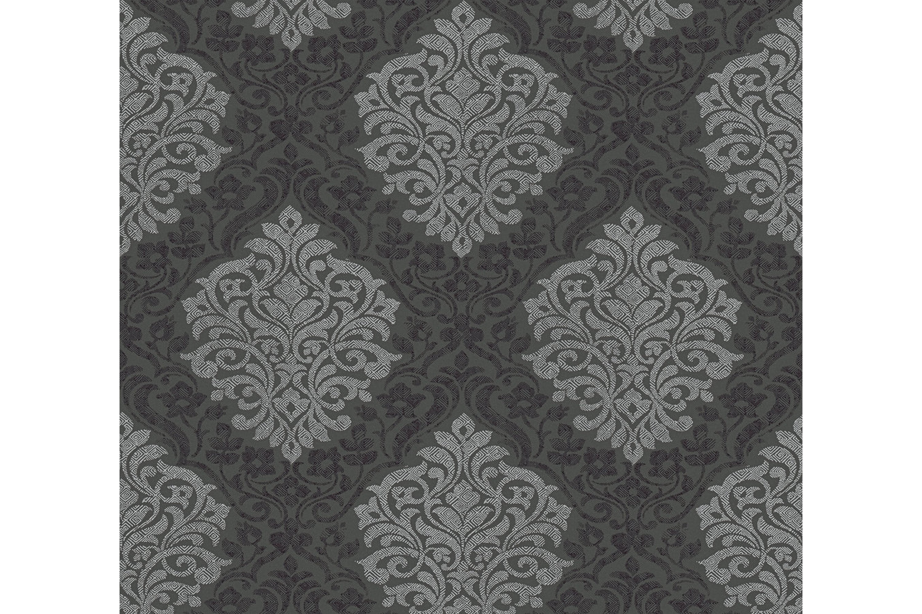 Barock Tapet Alpha Ovävd Silver Svart AS Creation