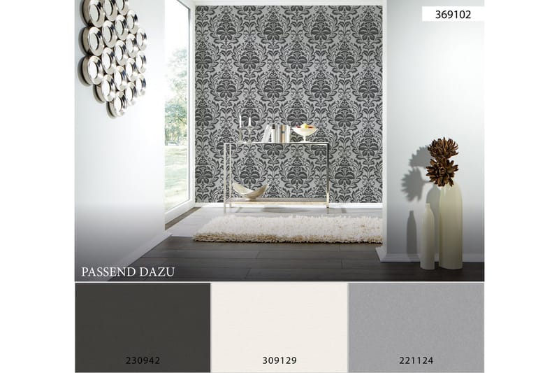 Barock Tapet Attractive Ovävd Silver - AS Creation - Inredning - Tapet - Mönstrad tapet