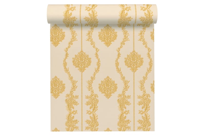 Barock Tapet Château Ovävd Gul Cream - AS Creation - Inredning - Tapet - Mönstrad tapet