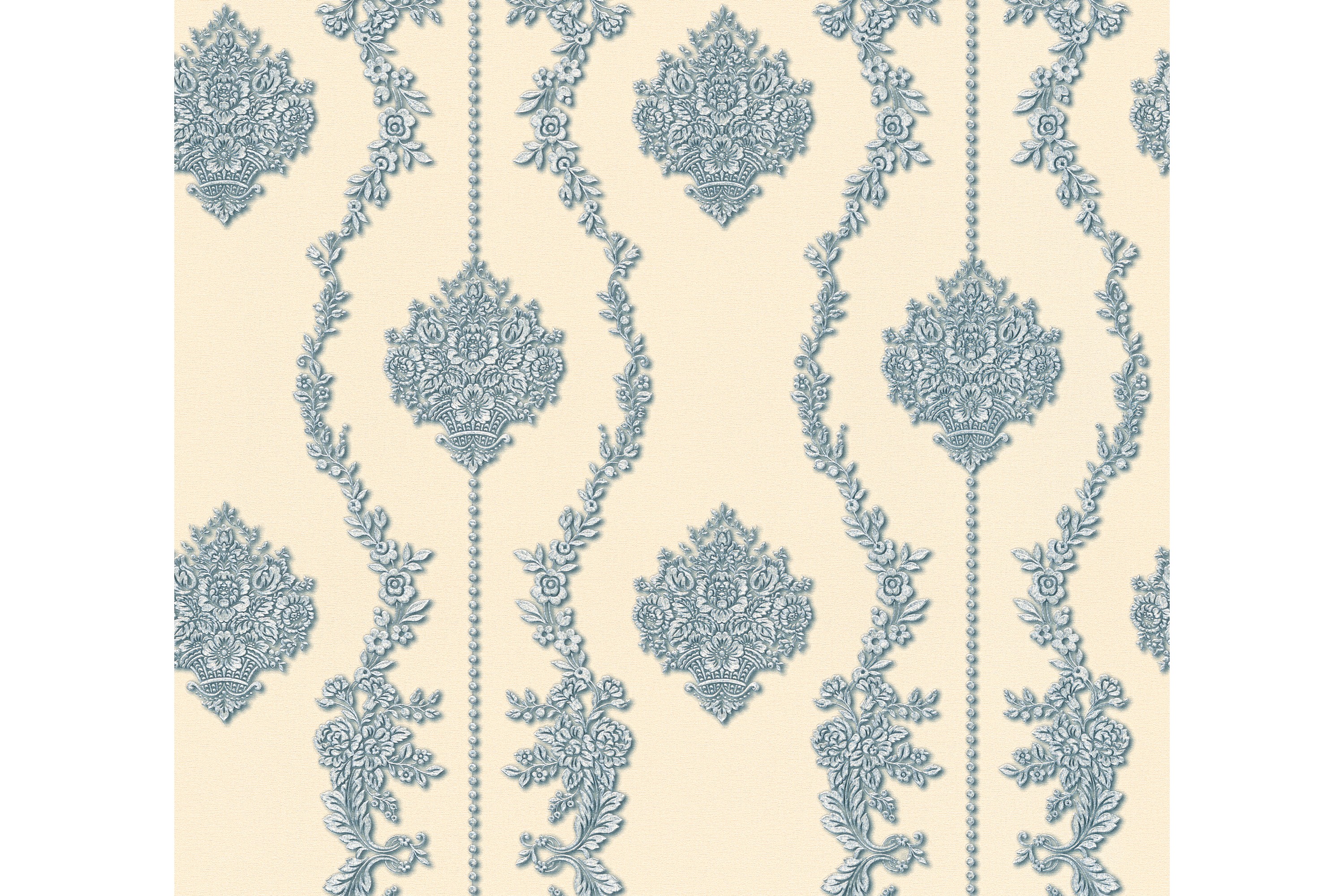 Barock Tapet Château Ovävd BlåSilver AS Creation