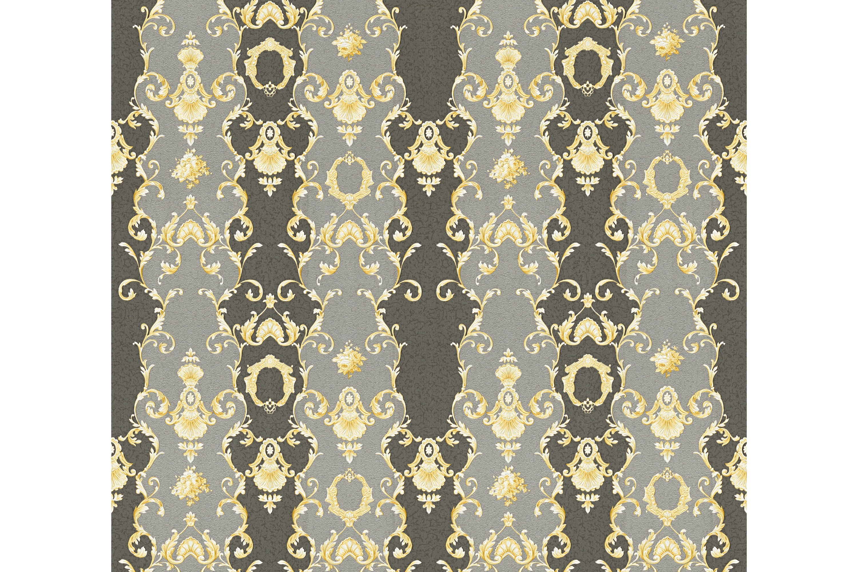 Barock Tapet Château Ovävd Guld Svart AS Creation