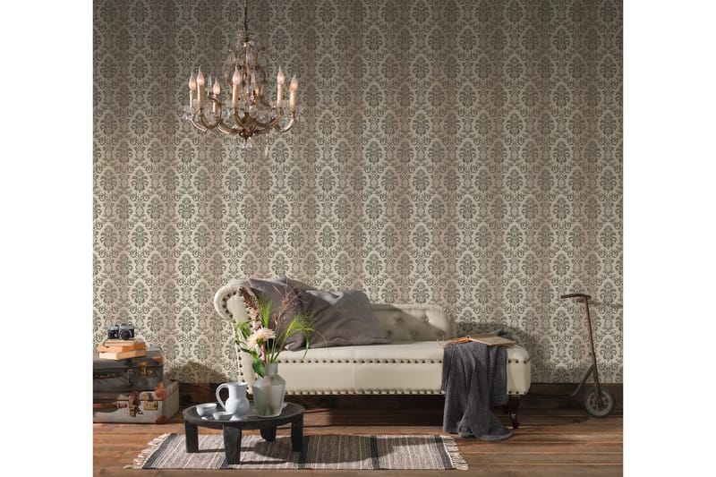 Barock Tapet Hermitage Ovävd Cream Svart - AS Creation - Inredning - Tapet - Mönstrad tapet