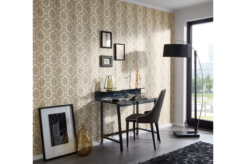 Barock Tapet Hermitage Ovävd Cream Svart - AS Creation - Inredning - Tapet - Mönstrad tapet