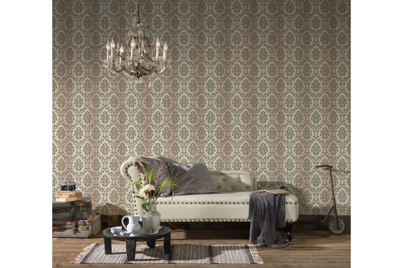 Barock Tapet Hermitage Ovävd Cream Svart - AS Creation - Inredning - Tapet - Mönstrad tapet