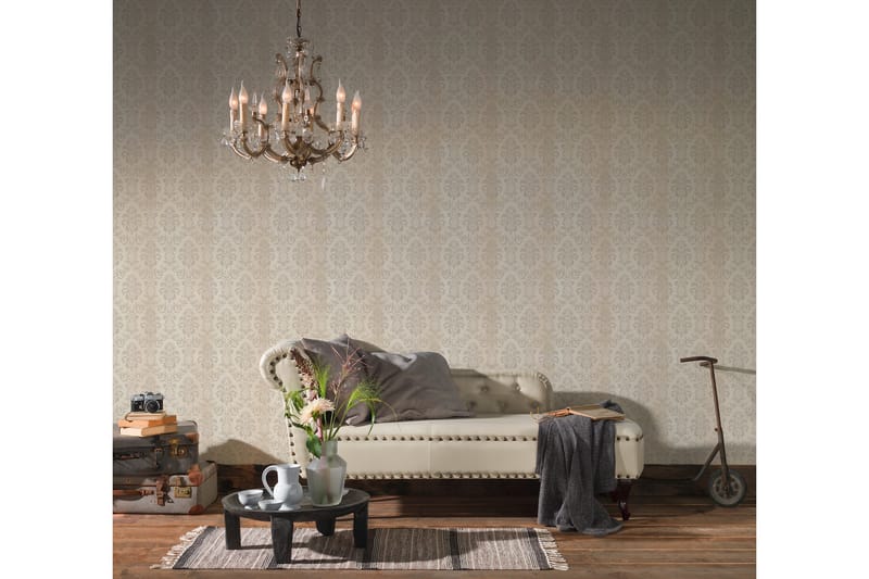 Barock Tapet Hermitage Ovävd Grå Cream - AS Creation - Inredning - Tapet - Mönstrad tapet