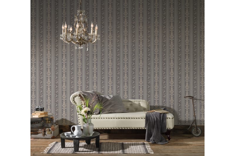 Barock Tapet Hermitage Ovävd Silver Grå - AS Creation - Inredning - Tapet - Mönstrad tapet