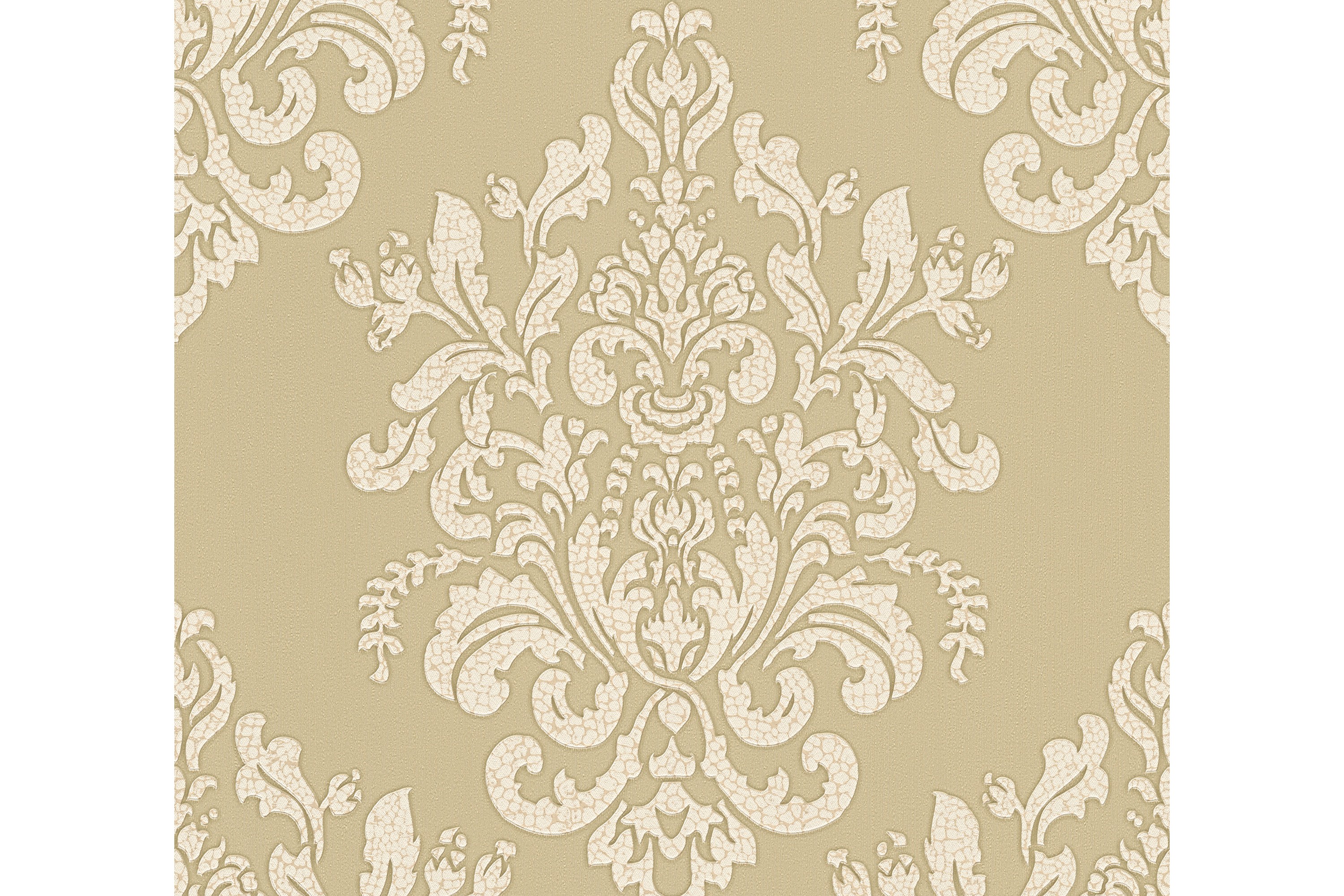 Barock Tapet Hermitage Ovävd Beige Guld AS Creation
