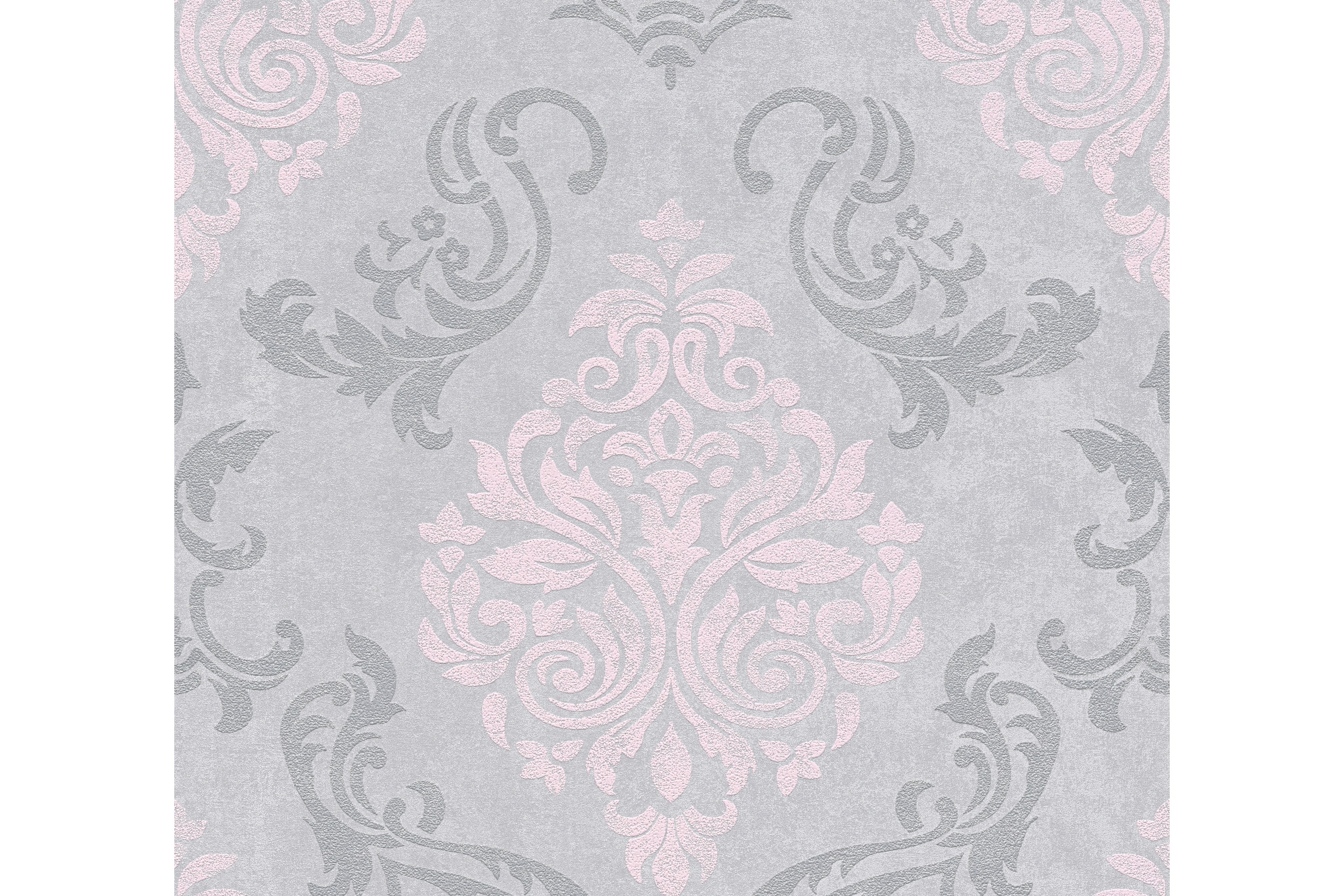 Barock Tapet Memory Ovävd Rosa GråAS Creation