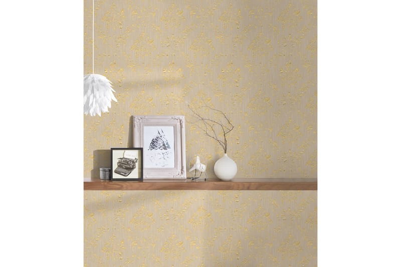 Barock Tapet Metallic Silk Ovävd Beige - AS Creation - Inredning - Tapet - Mönstrad tapet