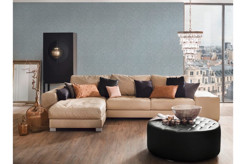 Barock Tapet Metallic Silk Ovävd Blå - AS Creation - Inredning - Tapet - Mönstrad tapet