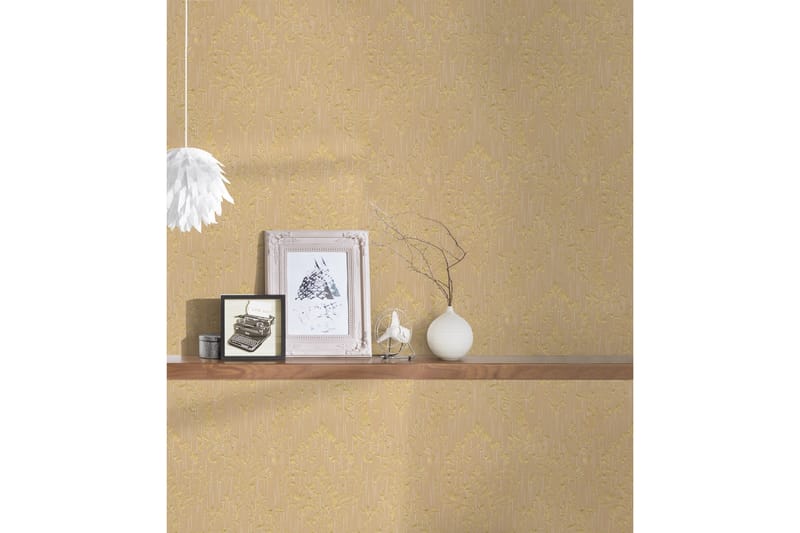 Barock Tapet Metallic Silk Ovävd Guld - AS Creation - Inredning - Tapet - Mönstrad tapet