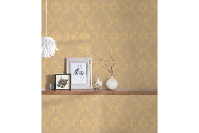 Barock Tapet Metallic Silk Ovävd Guld - AS Creation - Inredning - Tapet - Mönstrad tapet