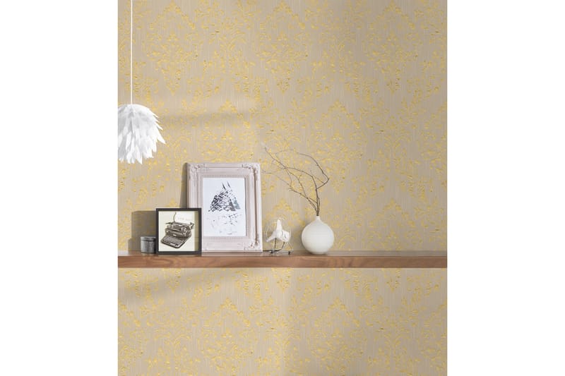 Barock Tapet Metallic Silk Ovävd Guld - AS Creation - Inredning - Tapet - Mönstrad tapet