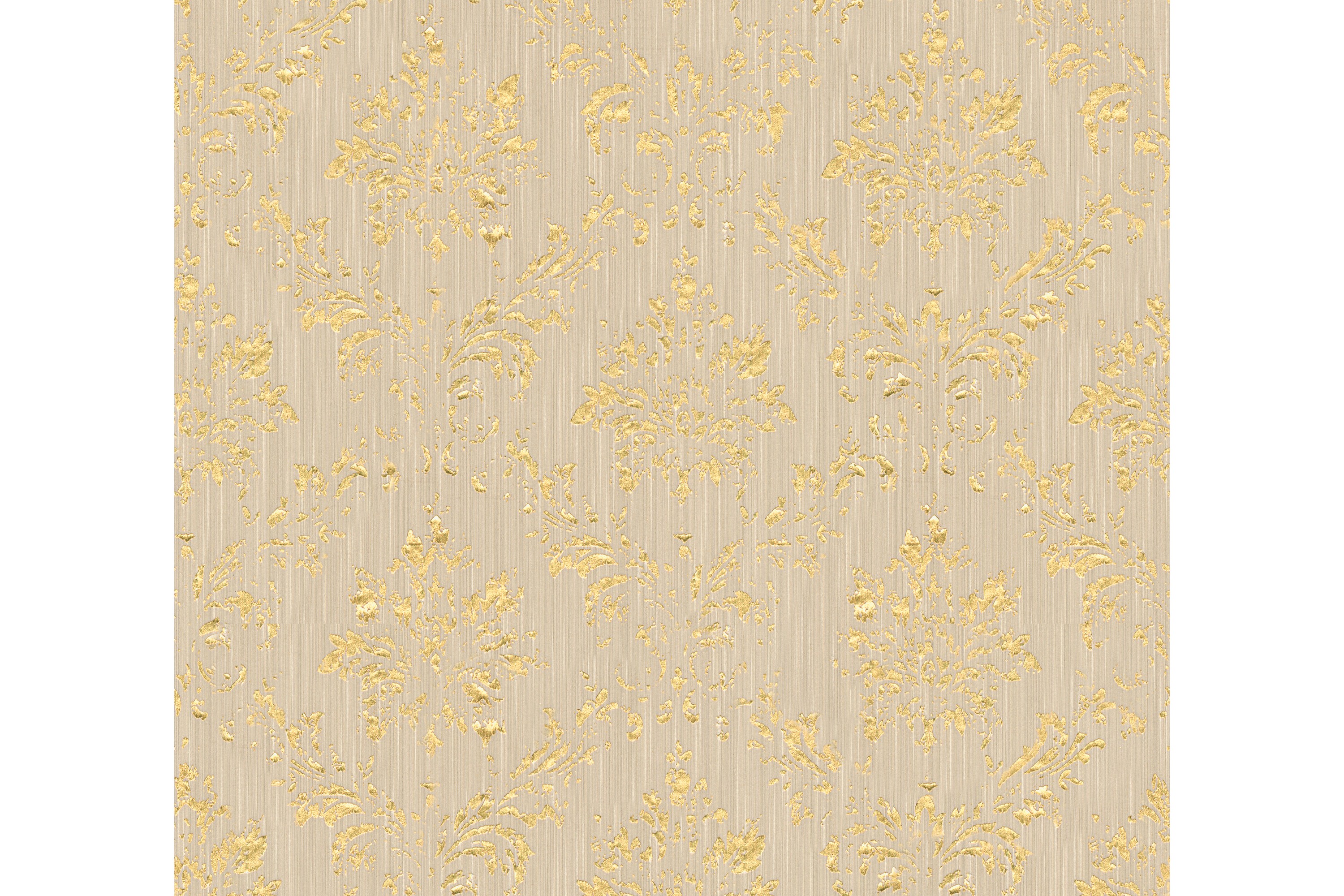 Barock Tapet Metallic Silk Ovävd Beige AS Creation