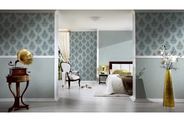 Barock Tapet Nobile Ovävd Blå Silver - AS Creation - Inredning - Tapet - Mönstrad tapet