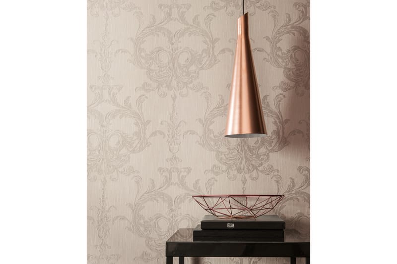 Barock Tapet Tessuto 2 Ovävd Beige Grå - AS Creation - Inredning - Tapet - Mönstrad tapet