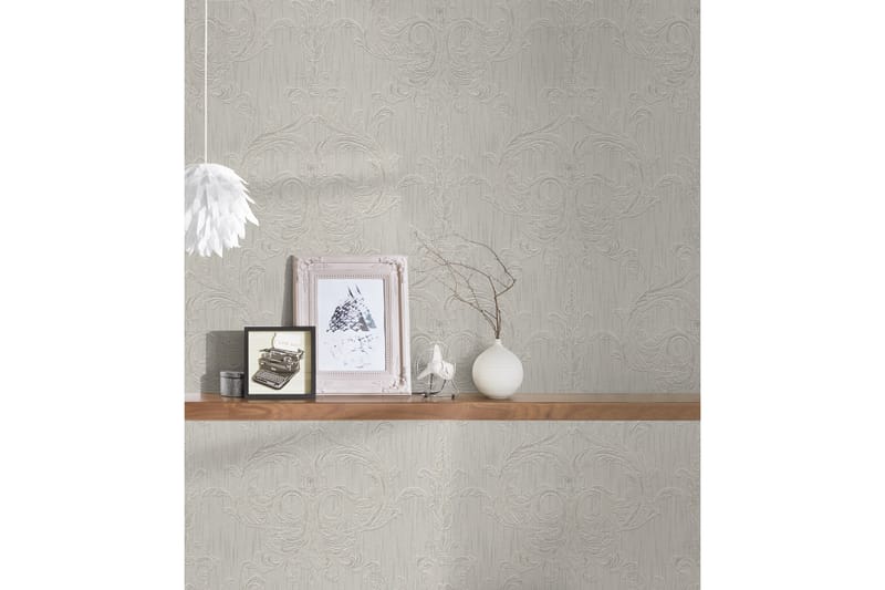 Barock Tapet Tessuto 2 Ovävd Beige Grå - AS Creation - Inredning - Tapet - Mönstrad tapet