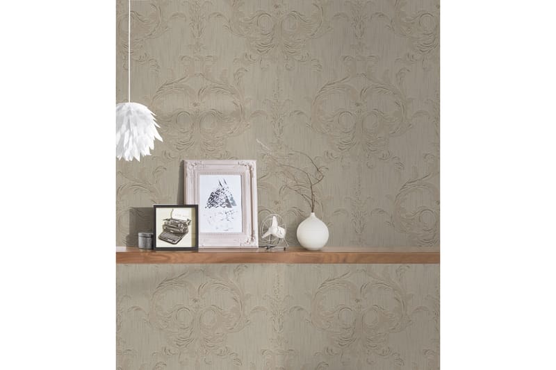 Barock Tapet Tessuto 2 Ovävd Brun Beige - AS Creation - Inredning - Tapet - Mönstrad tapet
