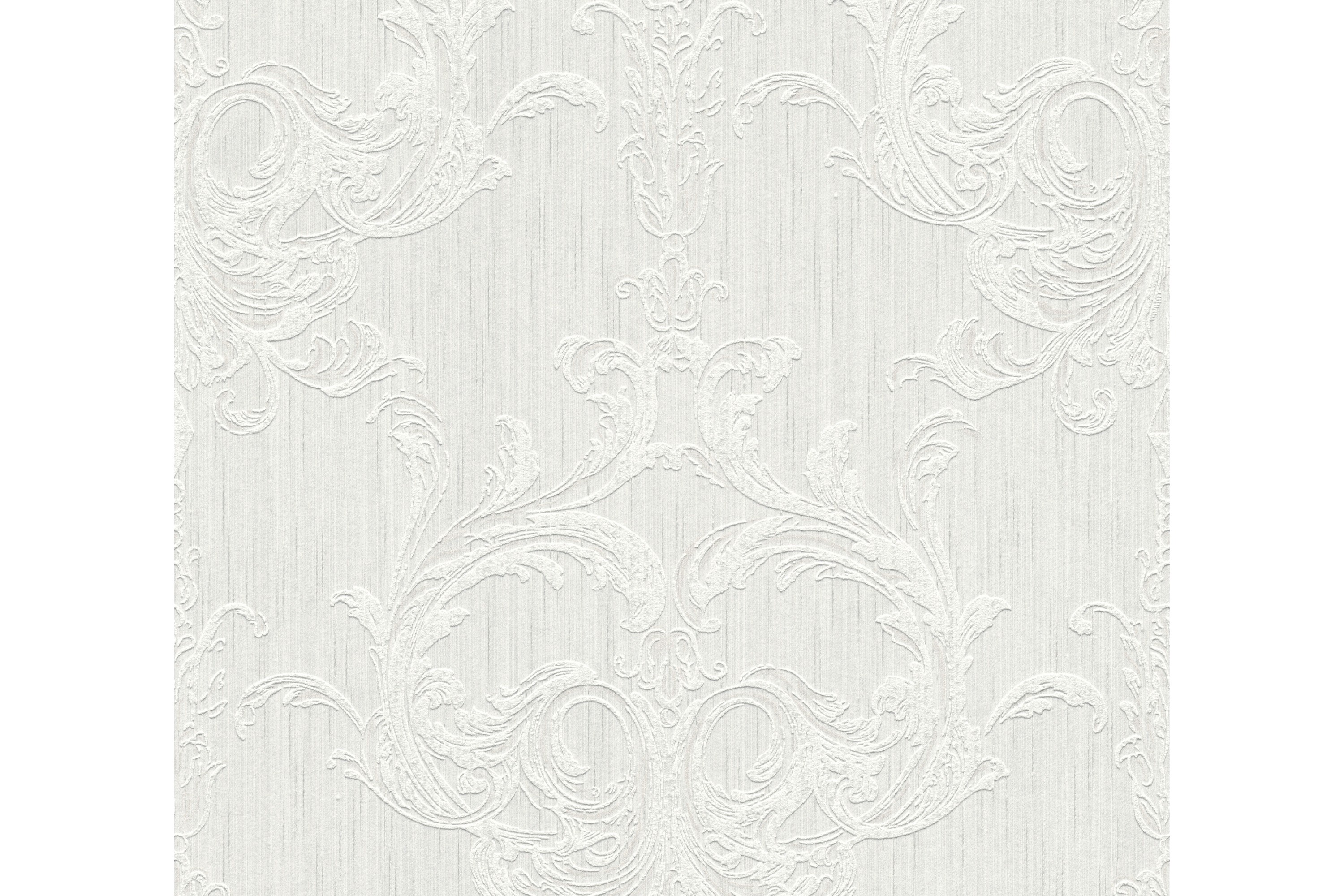 Barock Tapet Tessuto 2 Ovävd Vit GråAS Creation
