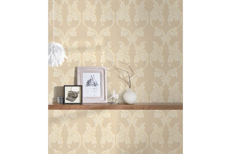 Barock Tapet Tessuto Ovävd Beige Gul - AS Creation - Inredning - Tapet - Mönstrad tapet
