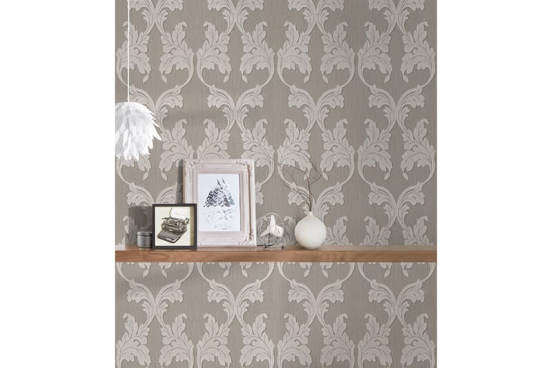 Barock Tapet Tessuto Ovävd Grå Beige - AS Creation - Inredning - Tapet - Mönstrad tapet
