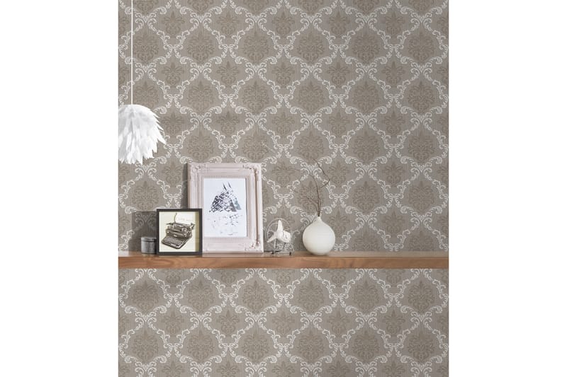 Barock Tapet Tessuto Ovävd Grå Beige - AS Creation - Inredning - Tapet - Mönstrad tapet