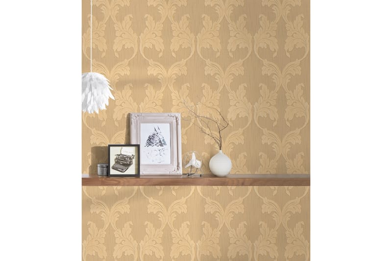 Barock Tapet Tessuto Ovävd Orange Beige - AS Creation - Inredning - Tapet - Mönstrad tapet