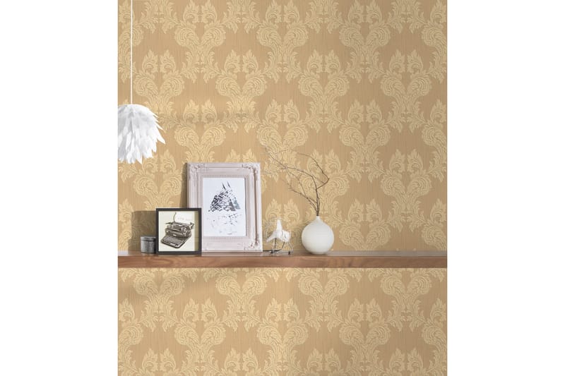 Barock Tapet Tessuto Ovävd Orange Beige - AS Creation - Inredning - Tapet - Mönstrad tapet