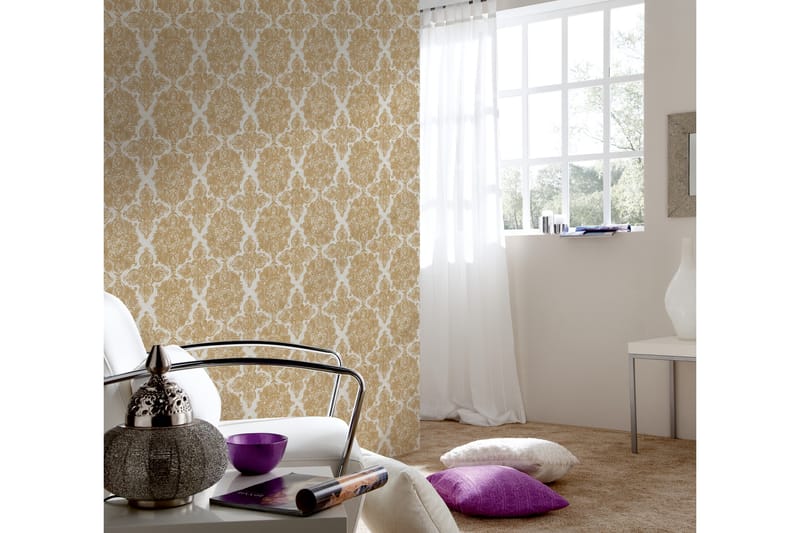 Barock Tapet Trendwall Ovävd Guld Vit - AS Creation - Inredning - Tapet - Mönstrad tapet
