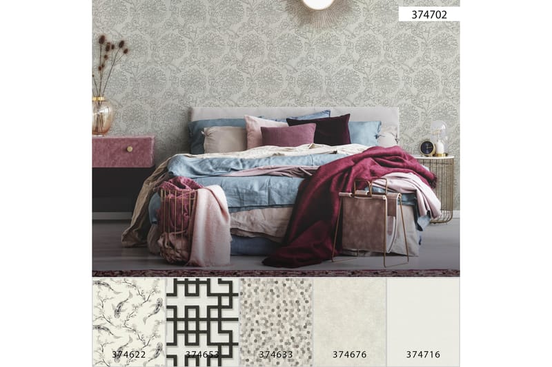 Blommig Tapet Asian Fusion Ovävd Vit - AS Creation - Inredning - Tapet - Mönstrad tapet