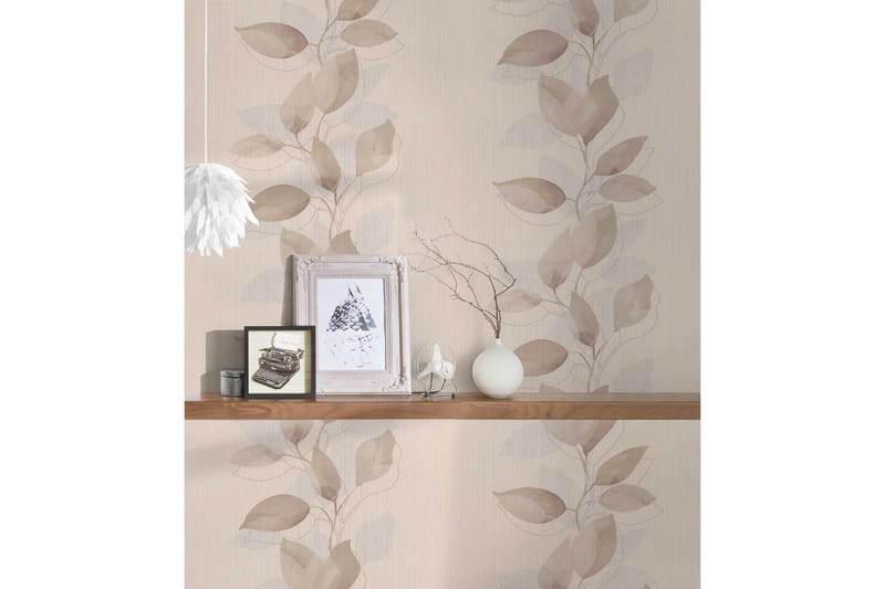 Blommig Tapet Attractive Ovävd Beige - AS Creation - Inredning - Tapet - Mönstrad tapet
