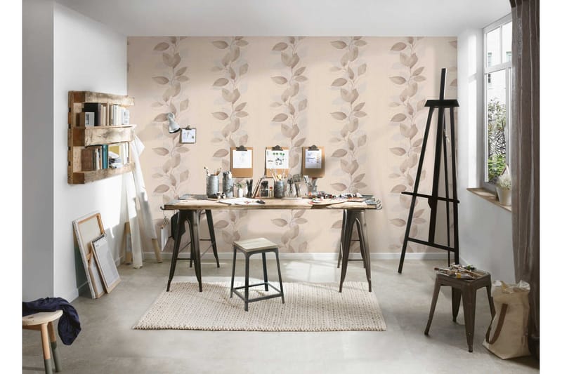 Blommig Tapet Attractive Ovävd Beige - AS Creation - Inredning - Tapet - Mönstrad tapet