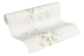 Blommig Tapet Blooming Ovävd Grön - AS Creation - Inredning - Tapet - Mönstrad tapet